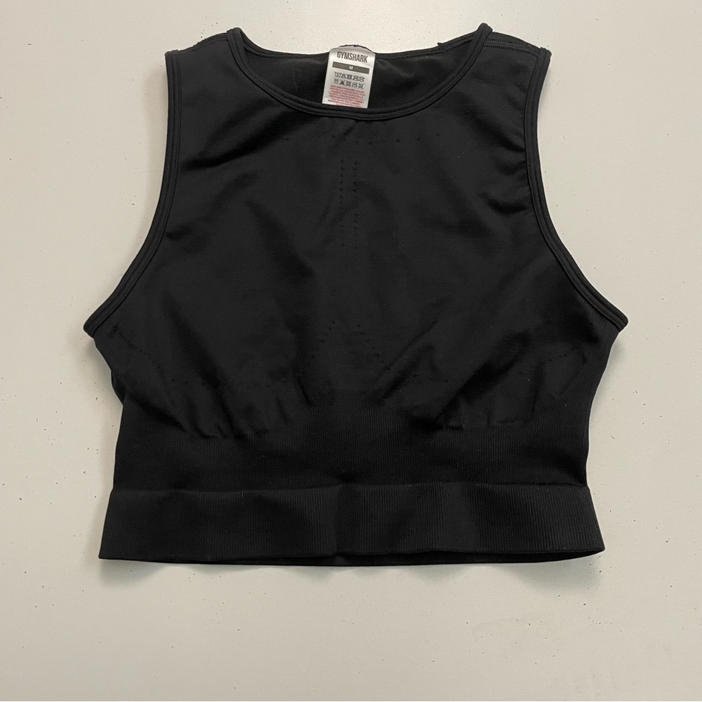 Gymshark Sweat Seamless Midi Tank Sports Bra Compression Exercise Workout Black